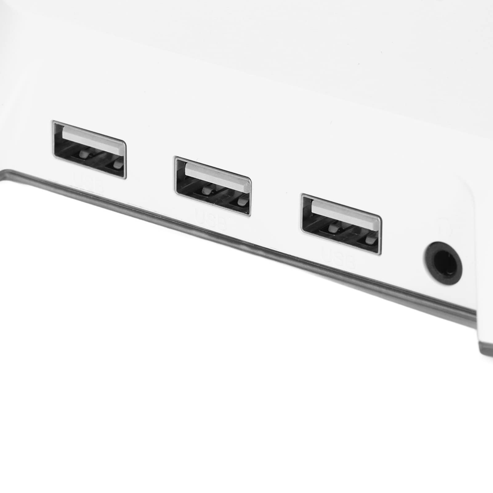 Cyrank Supporto per Cuffie RGB, Supporto per Cuffie da Gioco Supporto per Auricolari da Tavolo 2 in 1 con 3 Porte di Ricarica USB Fantastici Accessori da Scrivania per Tutte Le Cuffie(Bianco)