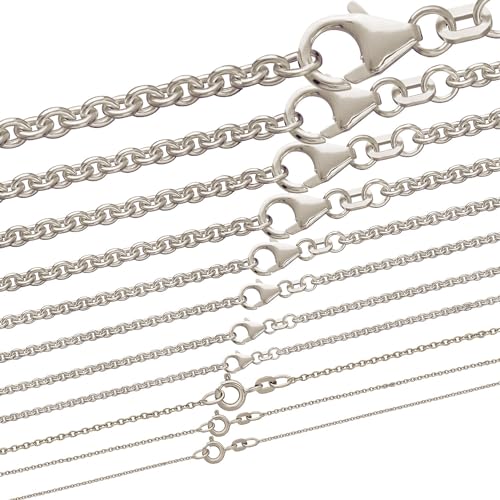 hoplo holzenplotz Ankerkette rund Halskette 925 Sterlingsilber Auswahl, Kettenlänge:50cm, Kettenbreite:1.5mm