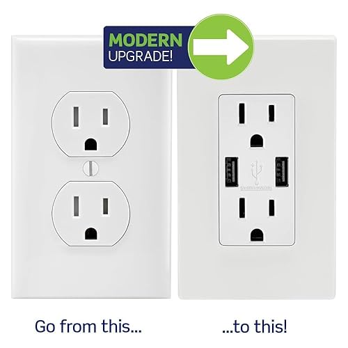 Miniatura 21 de Leviton - Receptáculo doble resistente a golpes, con cargadores USB Negro