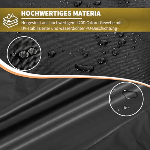BEEWAY Grillabdeckung Wetterfest, 420D Oxford-Stoff Grill Abdeckhaube/Gasgrill Abdeckung/BBQ Grill Schutzhülle - Wasserdicht, UV-Beständiges, 147 x 61 x 122cm