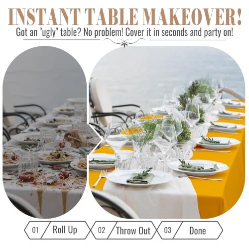 Image of Plastic Table Cloth Disposable, 54In X 300F Table Cover Roll Waterproof