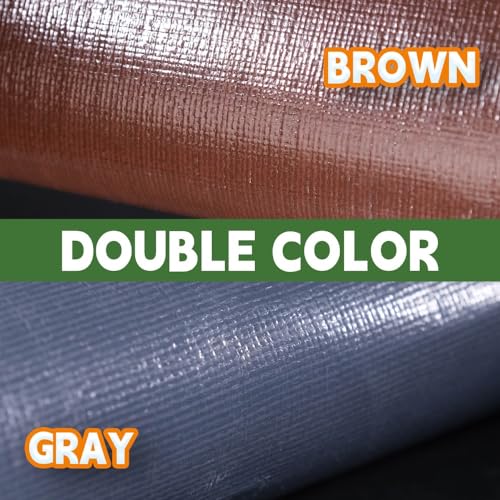 RAINDEWAY 8x8 Feet 18Mil Super Heavy Duty Tarp Waterproof Tarps Gray/Brown - Image 4