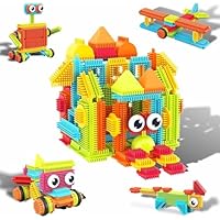 PicassoTiles 120pcs Hedgehog Interlocking Building Blocks Tiles Construction Toy Set Learning Playset STEAM Development Preschool Kindergarten Toy for Kids Age3+ PTB120