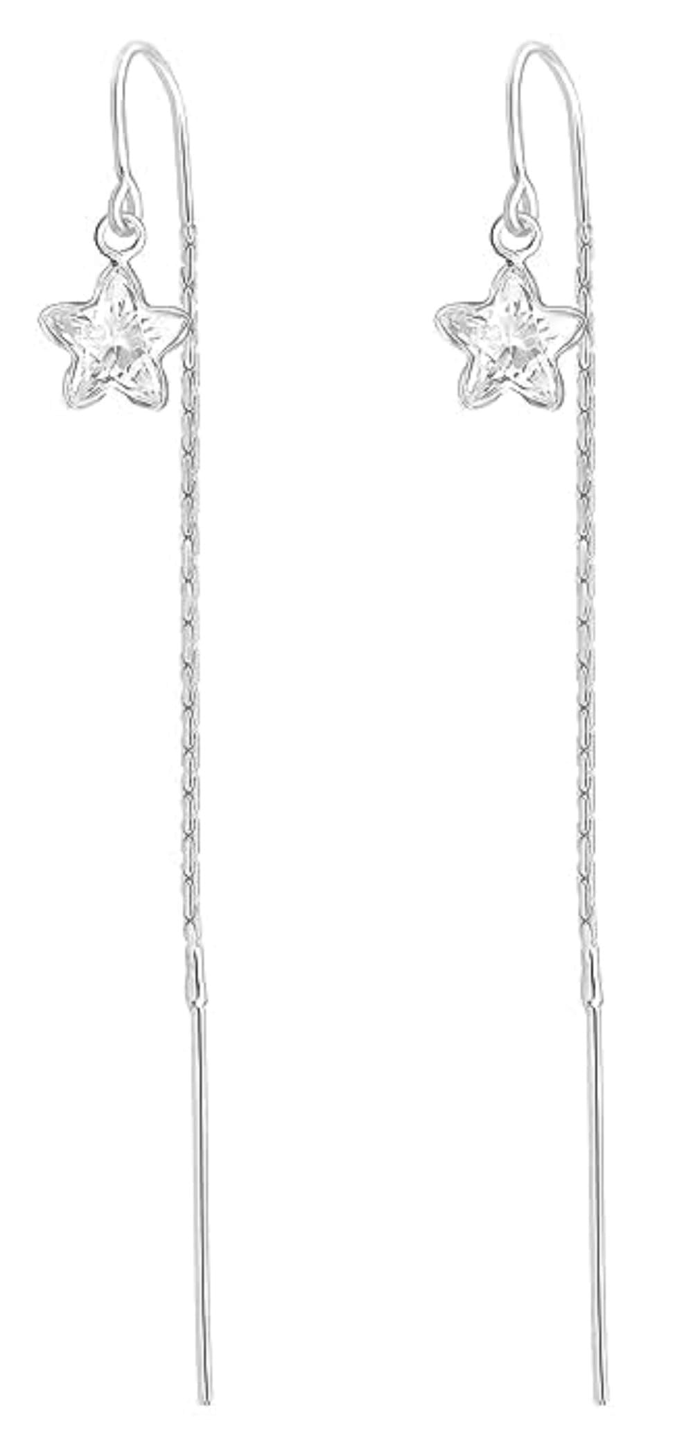 Via Mazzini 92.5-925 Sterling Silver Chandi Star Crystal Party Dangle Earrings for Women And Girls | Birthday Gift | Comes in a Gift Box | 925 Stamped with Certificate of Authenticity (ER2485) (B0CW3FPBVV) Amazon Price History, Amazon Price Tracker