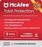McAfee Total Protection 2023 |exklusiv bei Amazon| 3 Geräte |Virenschutz- und Internetsicherheits-Software| VPN, Kennwort-Manager |15-Monate-Abonnement| Download