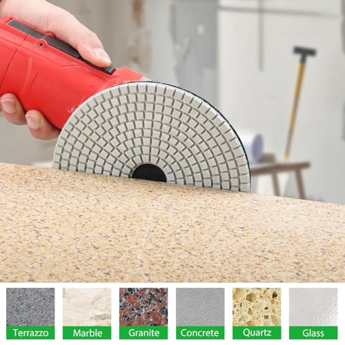 Image of 8PCS Diamond Polishing Pads 6 Inch, Wet /Dry Concrete Polish Tools Kit for Drill, Grinder, Polisher, 50-3000 Grit Polishing Set for Marble Granite Quartz Stone