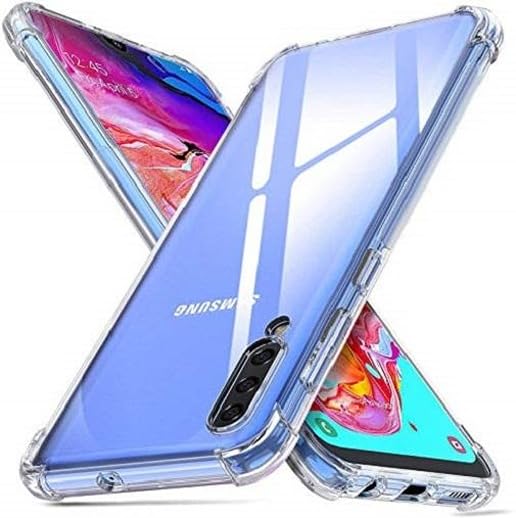 Image of BOXXO Flexible Back Cover for Samsung Galaxy A70 | Back Cover Transparent Clear Shockproof Case Four Corner Protection | Slim Protective Mobile Phone Cover for Samsung Galaxy A70