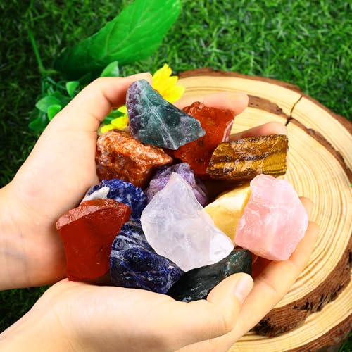 3 LB Bulk Rough Stone Mix Large 1" Natural Raw Crystals for Tumbling Cabbing Polishing Wire Wrapping