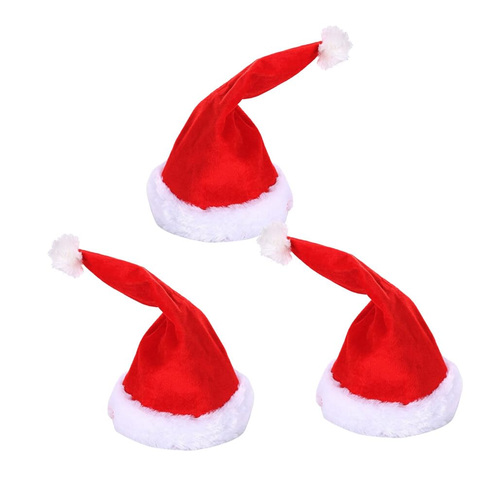 Petoskey Weihnachtsmütze für Erwachsene, Stein-Weihnachtsmütze mit LED-Lichtern, beleuchtet, Weihnachtsmützen für Neujahrsparty, 3 Stück