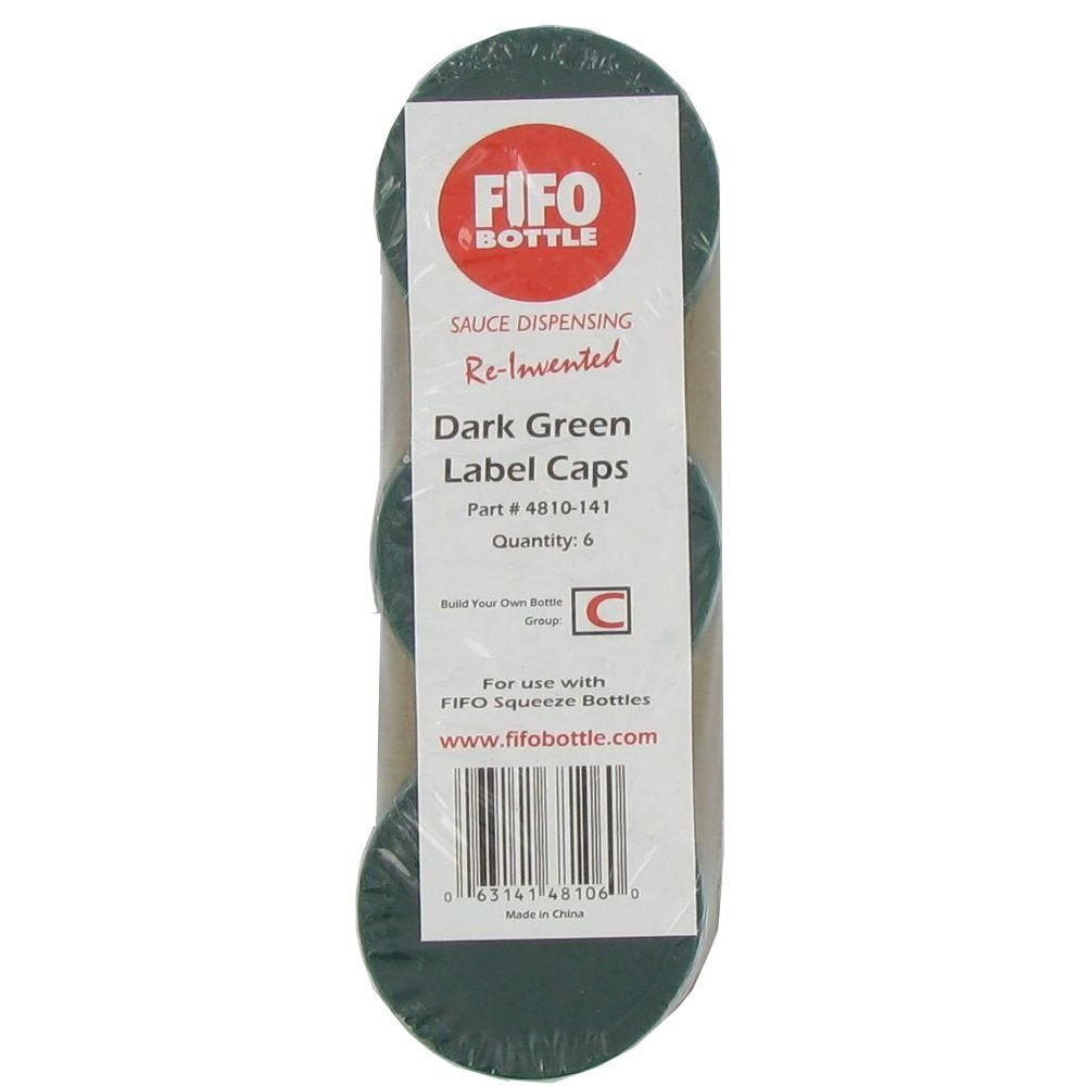 FIFO4810-141 Dark Green Label Cap for FIFO Squeeze Bottles - 6 / PK