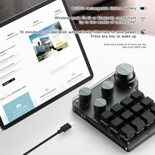 Clavier de macro mécanique hotswap programmable avec rétroéclairage RVB et 4 boutons
