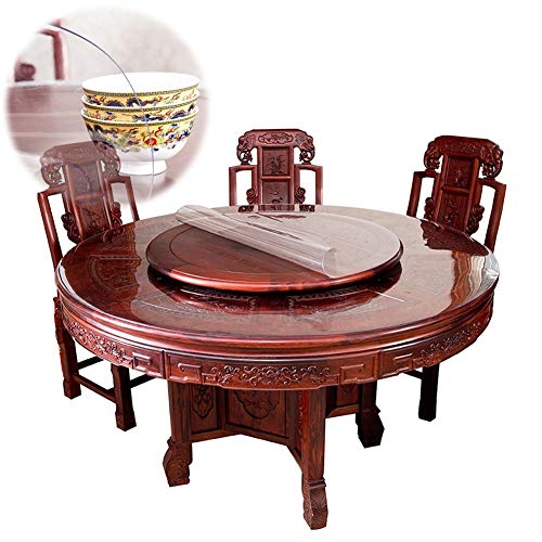 WEIMEI Mantel, PVC Redondo Protector de Mantel Plástico Transparente Alfombrilla Impermeable Alfombrilla Escritorio a Prueba de Aceite Anti-escaldadura Mantel Hule (Size : Diameter 110cm)