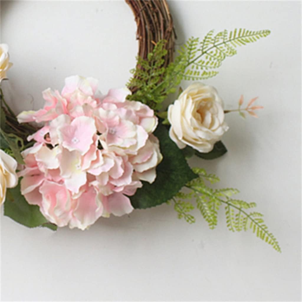 Handmade Wreath Rose Embroidered Ball Wall Decoration Wall Hanging Wreath(D)