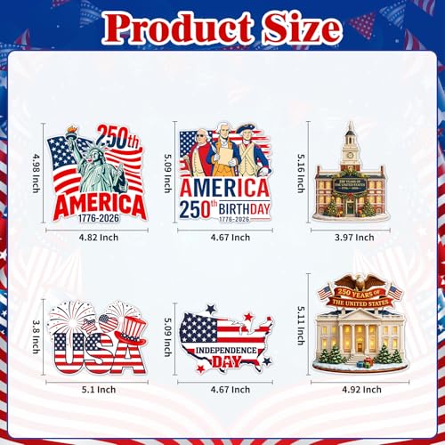 Imanes para Refrigerador 250o Aniversario USA 6 piezas miniatura 4