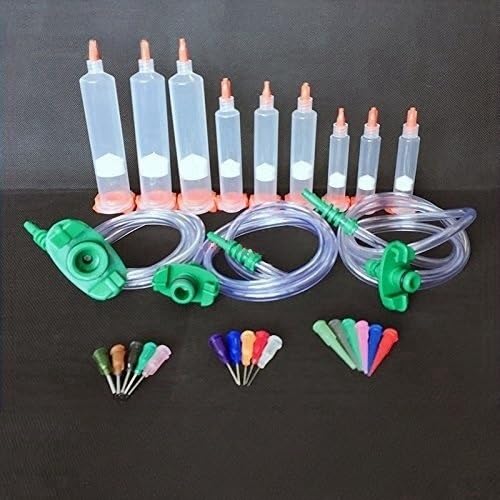 2020 New Liquid Dispenser Solder Paste Plastic Pneumatic Adhesive Glue Syringe + Barrel Adapter Valve + Dispensing Needle Tip
