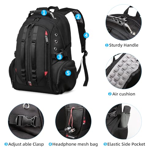 Image of BANGE Backpack with USB Charging Port (1901 Black)