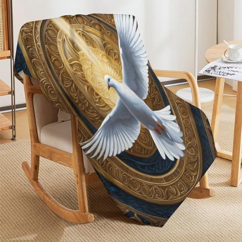 Couverture chaude en flannel molleton de flanelle colombe plaid lit toute saison 100x130