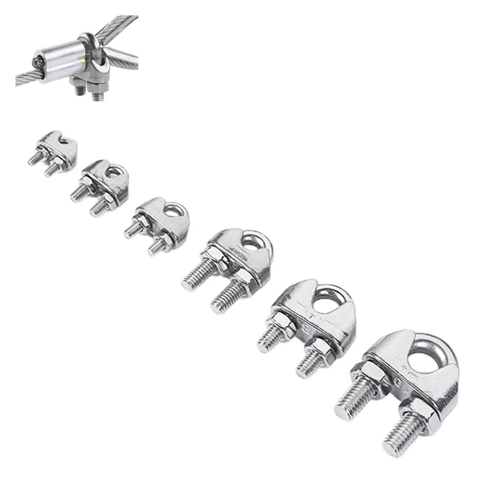 Stainless Steel U Type Wire Rope Clamp, Wire Rope Cable Clamp 304 Stainless Steel U-Type Multiple Sizes(M8)