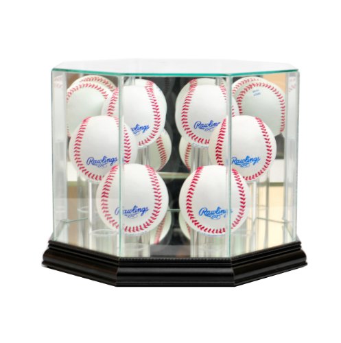 Perfect Cases MLB Octagon 6 Baseball Glass Display Case, Black