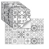 24 Piezas Azulejos Adhesivos Vinilo Autoadhesivo Pegatinas De Pared Impermeables Para Cocina Baño Azulejo Pared Chimenea Armario Pegatinas Decorativas,20x20cm