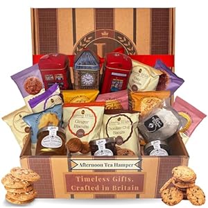 Afternoon Tea Hamper for 2 – English Tea Gift Set Bundle Contains Luxury Teabags, Biscuits, Jams & Preserves. Hamper Gifts for Women, Men & Couples
