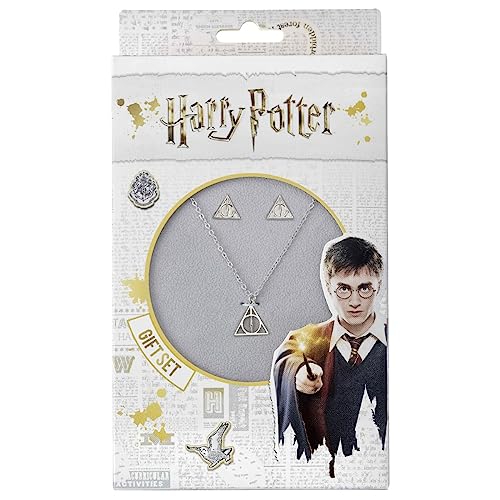 Harry Potter The Carat Shop Coffret cadeau avec collier et boucles d'oreilles Les Reliques de la Mort en zinc, Zinc