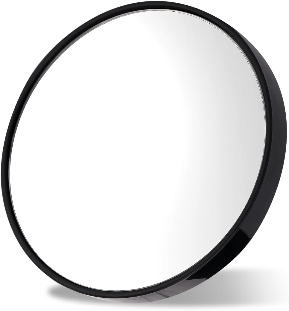 Espejo de aumento 30x, con ventosa, espejo compacto de 3.5 pulgadas para maquillaje de viaje (negro)