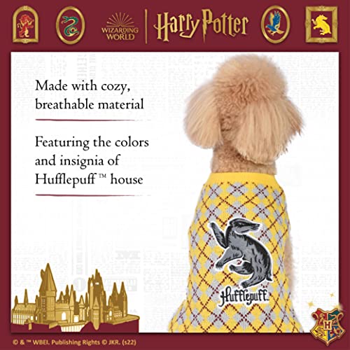 Harry Potter Hufflepuff Pet Sweater - Medium | Costumes for Dogs, Dog Pullover Sweater | Dog Apparel & Accessories for Hogwarts Houses, Hufflepuff, Yellow