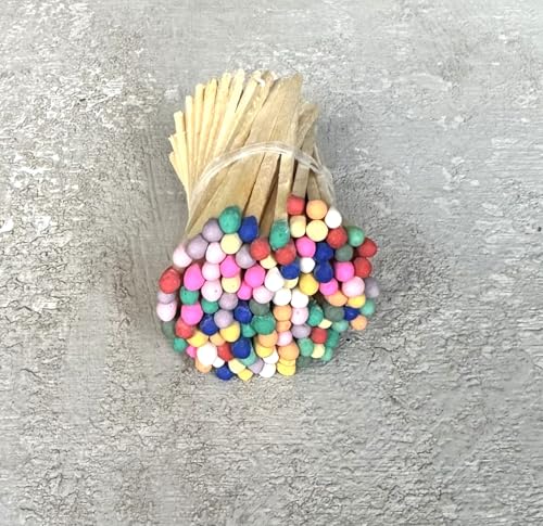 Colored Matches, 3 Inches, 100 per Bundle, 18 Color Options (Confetti)