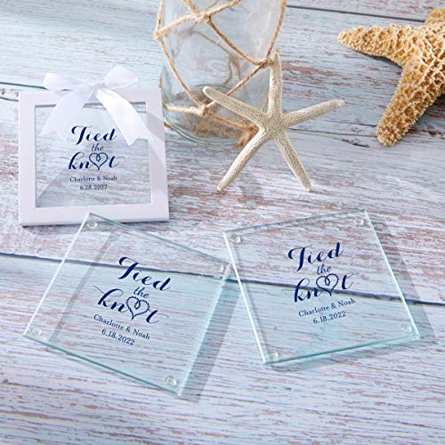 image for Kate Aspen Personalized Glass Coasters, 3 1/2