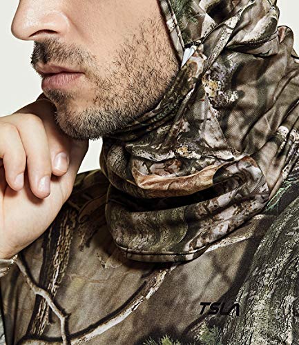 Tsla Thermal Winter Balaclava Face Mask, Uv Protection Fleece Lined Ski Mask, Lightweight Windproof Neck Gaiter, Thermal Balaclava Hunting Camo, Large #TOP2