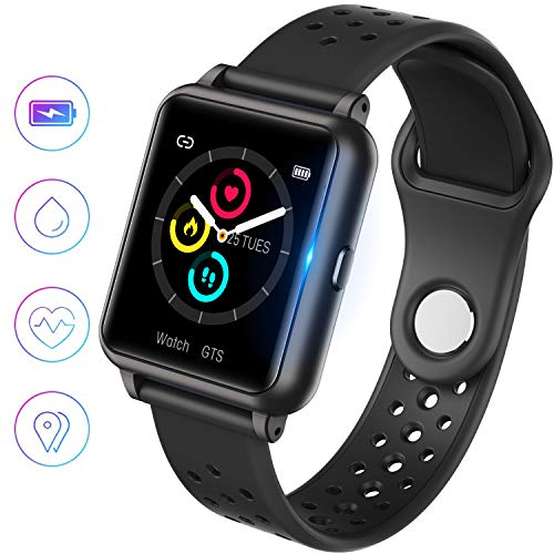 jpantech Smartwatch, Reloj Inteligente IP67 Pulsera Actividad Inteligente con Pulsómetro, Monitor de Sueño, Podómetro, Calorías Mujer Hombre para iOS y Android