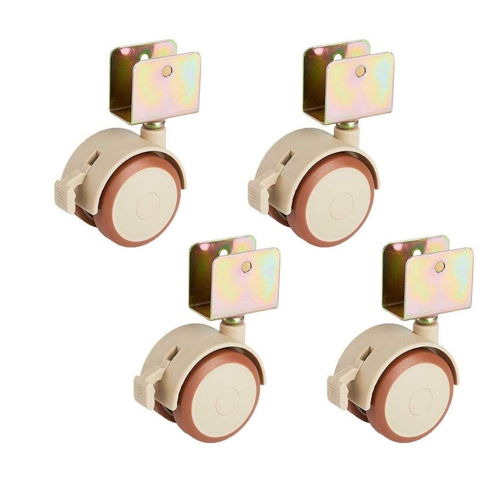 4 Roulettes de Meuble avec Roulettes Pivotantes en Forme de U roues avec Roues de Frein pour Berceaux pour Enfants Silencieuse Convenant au lit de Bébé Roues Pivotantes Roulette Universelle (20mm)