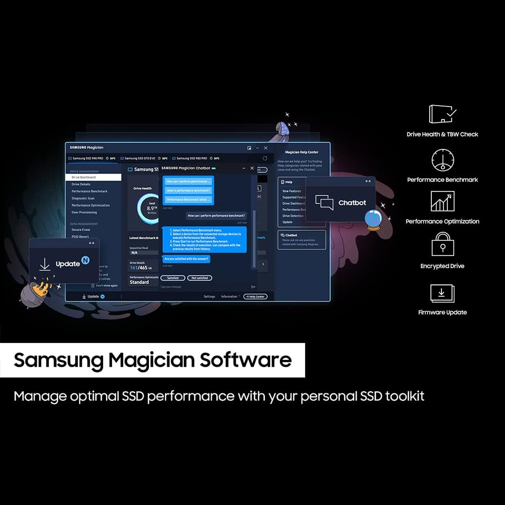 Samsung MZ-V9P1T0CW 990 PRO Heatsink PCIe 4.0 NVMe SSD 1TB Bundle with 2 YR CPS Enhanced Protection Pack