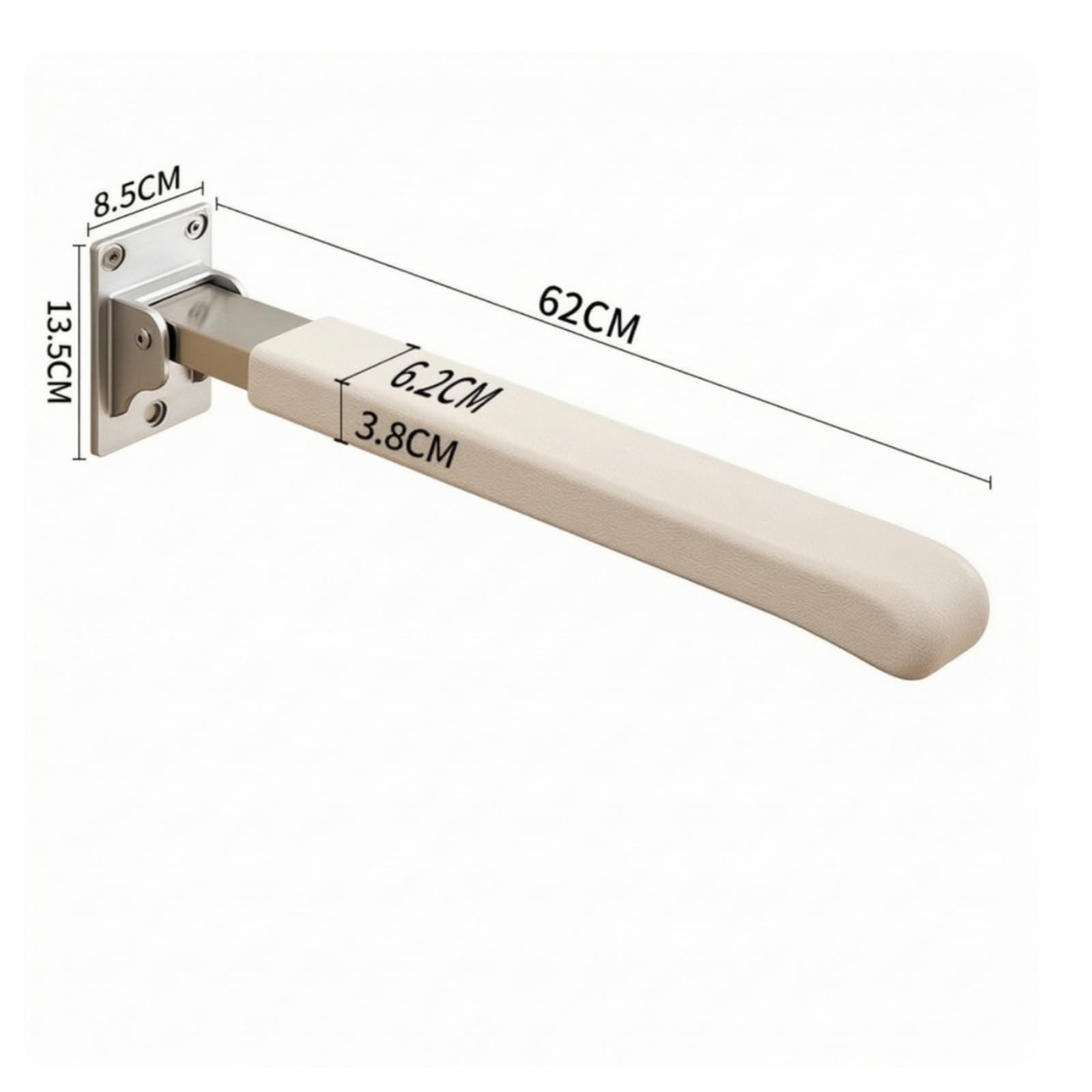 Klappbar montit-toilettengriff aus edelstahl wandmontit wc haltegriff oxidationsbeständig toilettengriff für familienbadezimm, Grauweiß, 62CM
