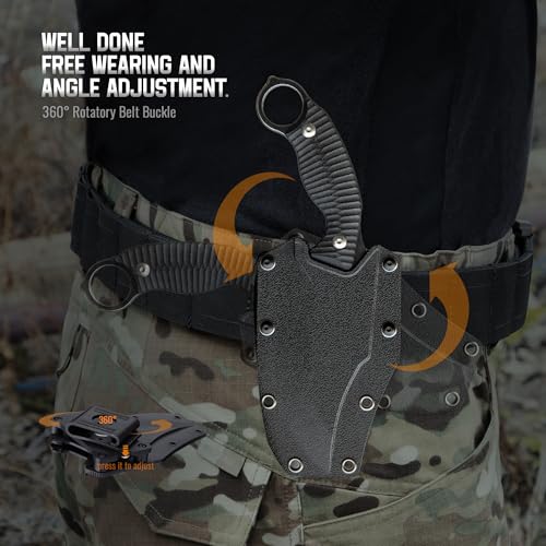 Image of Ruike F181-B1 Tactical Fixed Blade Knife with Sheath,14C28N Steel Full-tang Blade,G10 Handle,Big Large EDC Camping Survival Outdoor Hunting Bushcraft, Gifts for Men Women,Everyday Belt Hidden Horizontal