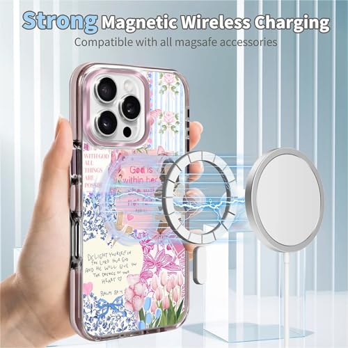 COTAIL Clear Case for iPhone 16 Pro, [Magnetic Charging Compatible][Military-Grade Protection][Anti-Yellowing] Shockproof Slim Magnetic Phone Case for iPhone 16 Pro, Pink Jesus Collage - image 2