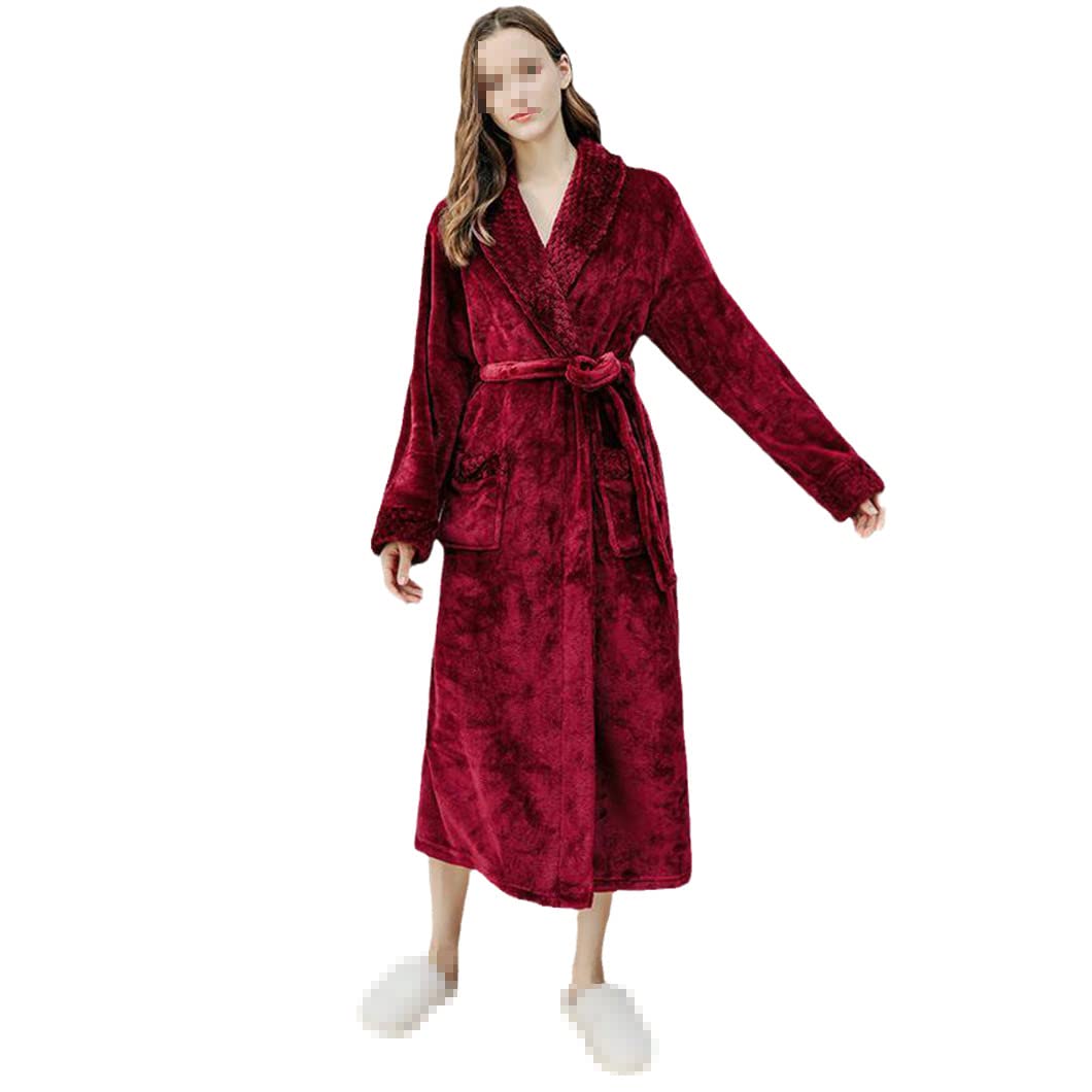 keusyoi Zimowa męska bielizna nocna pogrubiona flanelowa kimono szlafrok bielizna nocna damska na co dzień miękka koszula nocna z polaru szlafrok domowy