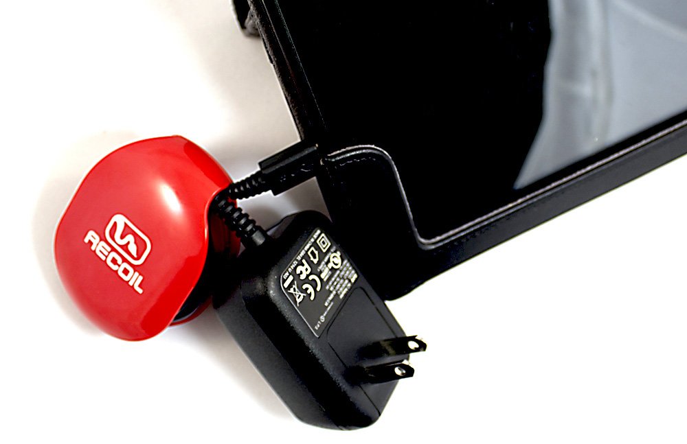 Recoil Automatic Cord Winder USB Cables, Phone & Tablet Chargers, Sync Cables & Other Cords. Red, Large (RC02B-LRSP)