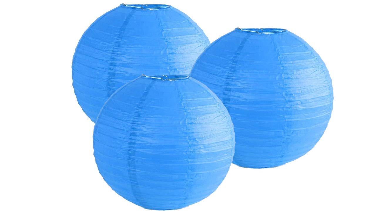 Pack of 3 Paper Lantern Lampshade Party Birthday Baby Shower Wedding Celebration Decoration 4"(10cm) -16"(40cm) (Orange, 12" (30cm)) — view 27