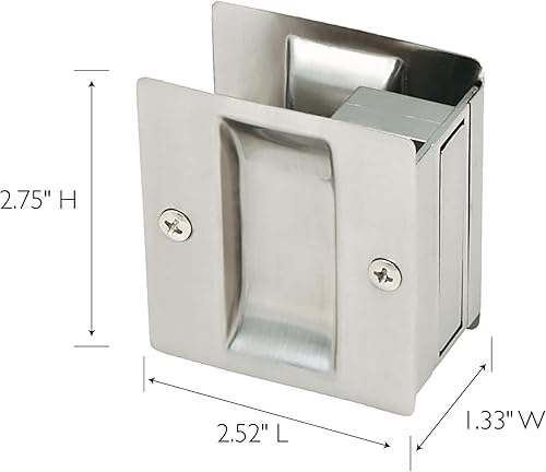 Miniatura 2 de Design House 182097 - Tirador de puerta de bolsillo para pasillos y armarios, níquel satinado, paquete de 2 unidades