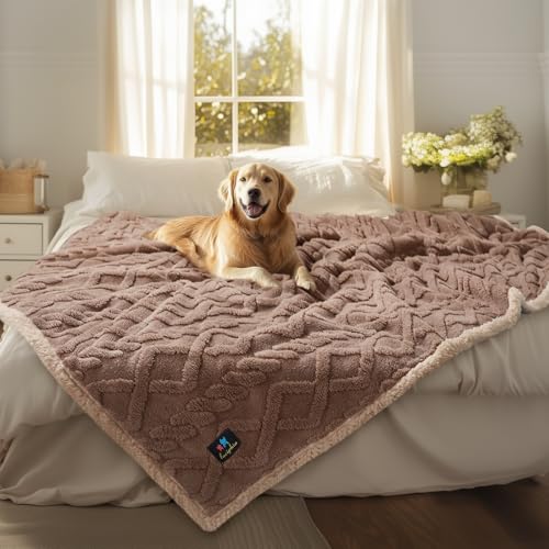 Luciphia Waterproof Pet Blanket, Liquid Pee Proof Dog Blankets for Sofa Bed Couch, Reversible Sherpa...
