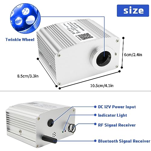Image of Fiber Optic Lights Kit, 10W Star Ceiling Sky Lights RGBW Twinkle & Music Effect for Home & Car Star Headliner Light with Bluetooth APP + RF Remote Control - Optical Fiber Cable 300pcs*0.03in*9.8ft