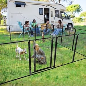 Dog Playpen Outdoor Extra Wide 12 Panels Heavy Duty Dog Fence 40 Height Antirust with Doors Portable for Rv Camping Yard Total 32ft 79 Sqft Snowy Black  Cucciolini Doodles Dog playpen outdoor extra wide 12 panels heavy duty dog fence 40 height anti rust with doors portable for rv camping yard total 32ft 79 sq Ft snowy black   cucciolini doodles