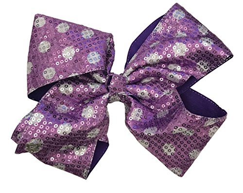 JoJo Siwa Large Cheer Hair Bow (Purple Polka Dot)