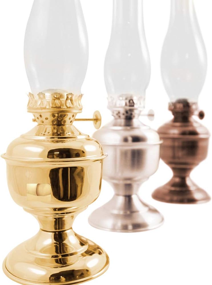 Vermont Lanterns – Brass Pico Table Oil Lamp (12", Antique Brass)