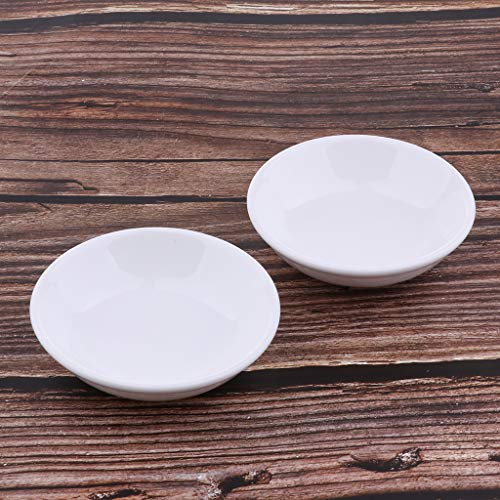 Fityle 2 Pack White Professional Round Ceramic Dish Tray Bowl Lid For Electric Oil Aromatherapy Burner Warmer Fragrance Scent Diffuser(3.8 inch)
