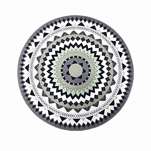 Tapis de salon rond rétro MU pour table basse et fauteuil