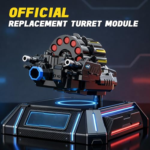 Image of Blue Foam Dart Launcher Attachment for RC Toy Vehicle, Soft Foam Dart Shooter Replacement Module for Remote Control Stunt Car Toy, Kids RC Toy Accessory Spare Part