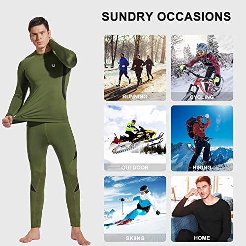 UNIQUEBELLA Mens Thermal Underwear Set Long Sleeve Tops Long Johns